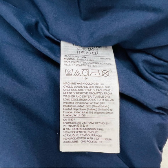 Gap Kids Toddler 12-18months Metallic Silver Hearts Navy Blue Puffer Vest - Picture 6 of 13